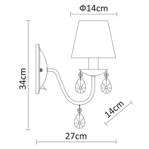 Настенный светильник Arte Lamp MELISA A9123AP-1CC