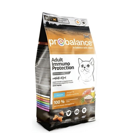 Сухой корм ProBalance Adult Immuno Protection с курицей и индейкой, для кошек, 10 кг.