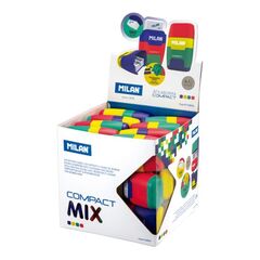 Pozan/ластик/Cube box 24 eraser+sharpener compact mıx