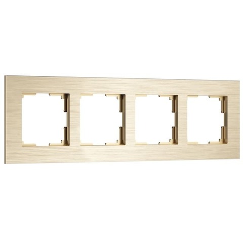 Рамка на 4 поста. Цвет Шампань. Werkel(Веркель). AluMax. a066336 / W0043511