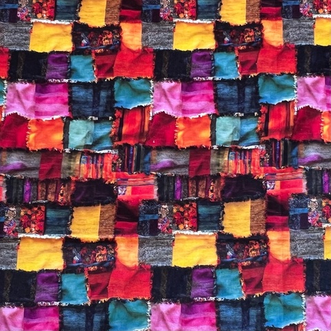 ВИНТАЖНЫЕ ЛОСКУТЫ МАЛИНОВЫЙ, ЖЕЛТЫЙ