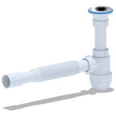 67-0-145 Сифон для мойки/раковины мини,  в комплекте с гибкой трубой, 1 1/4