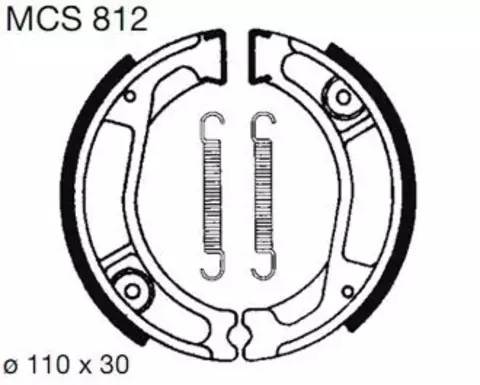 Колодки тормозные барабанные MCS812