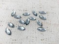 Стразы стекло клеевые, р. 1,2х0,5 см, серый