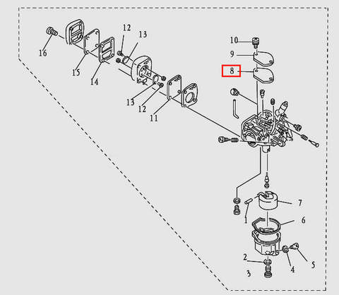 Прокладка карбюратора для лодочного мотора T9.8 Sea-PRO