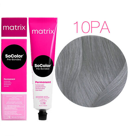 Matrix SoColor Pre-Bonded 10PA очень-очень светлый блондин жемчужный пепельный, стойкая крем-краска для волос с бондером