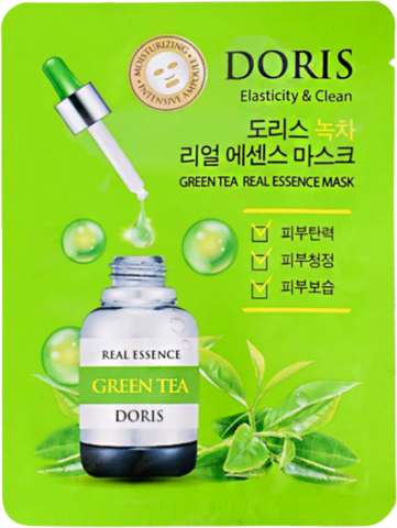 Jigott Маска на тканевой основе Doris Green Tea Real Essence Mask