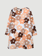 Платье трапеция Mjölk Осенние цветы, с длинным рукавом