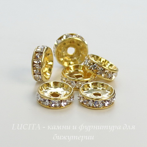 77510 Бусина - рондель Сваровски Crystal (цвет - золото) 10х4 мм ()