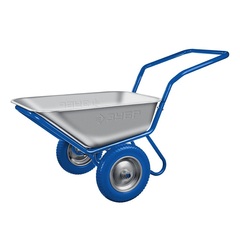 ЗУБР ПТ-500, 110 л, 260 кг, в коробке, двухколесная, П-образная ручка, полиуретановые колеса, строительная тачка, Профессионал (39914)