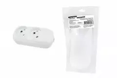 Колодка TDM 2 розетки 2П без заземляющих контактов 10А 250В, белая