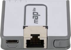 MikroTik mAP lite with 650Mhz CPU, 64MB RAM, 1xLAN, built-in Dual Chain 2.4Ghz 802.11bgn Dual Chain wireless with integrated antennas, RouterOS L4, plastic case, PSU