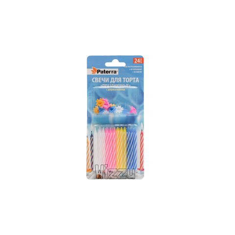 Свечи для торта 24шт Праздничные Патерра 6, шт
