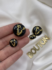 Пуговицы золото с чёрной эмалью ВЛНТ