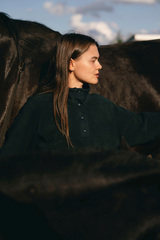 Свитшот с воротником на кнопках из футера барашек в 2 цветах