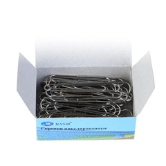 
          Скрепки канцелярские маленькие 28 мм, 300 шт, MC-Basir, набор скрепок для бумаги, никелированные
