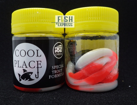 Форелевая силиконовая приманка COOL PLACE( BOMBER) 3-х цвет ЧЕРНО-БЕЛО-КРАСНЫЙ 7шт СЫР продажа от 2 шт.