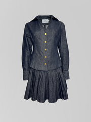 Костюм 5340 из приталенной рубашки и плиссированной юбки