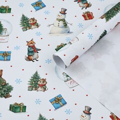 Упаковочная бумага крафт, «Новогоднее настроение», 0,7*1 м, 5 листов