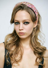 Ободок твидовый розовый