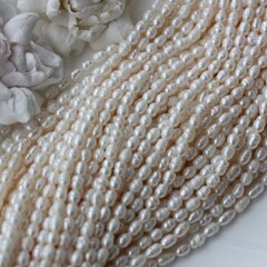 Жемчуг натуральный речной, рис, 5,7-7,2 мм, 1 нить, Ж024