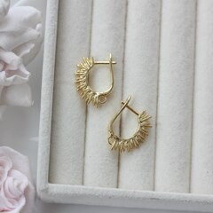 Швензы Солнечные лучи 22*2 мм с английским замком, позолота, Ш119