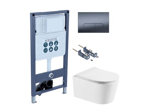 Aquatek SET Aquatek ОБЕРОН T PNS009 SET Aquatek ОБЕРОН T PNS009 (рама Aquatek INSP-0000001 с клавишей PNS-0000009 и крепежом KKI-0000016+унитаз ОБЕРОН AQ1365T-00, тонкое сиденье sc)