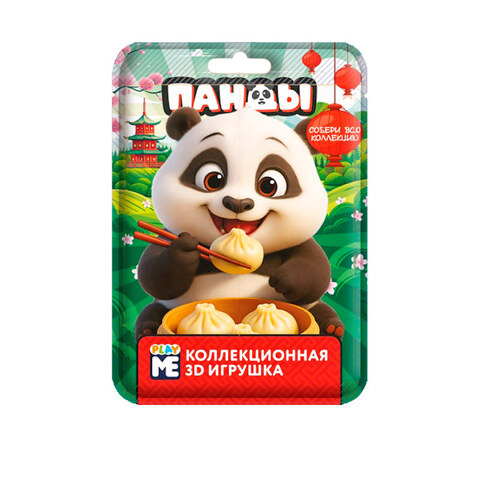 КОНФИТРЕЙД ПАНДЫ PLAY ME Игрушка во флоупаке 1кор*24бл*3шт