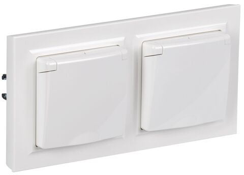 BRITE Роз. с кр. 16А IP44 РСбш10-3-44-БрБ бел. в сб 2шт