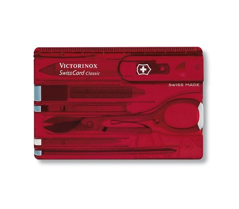 Швейцарская карта Victorinox SwissCard, Red Transparent (0.7100.T)