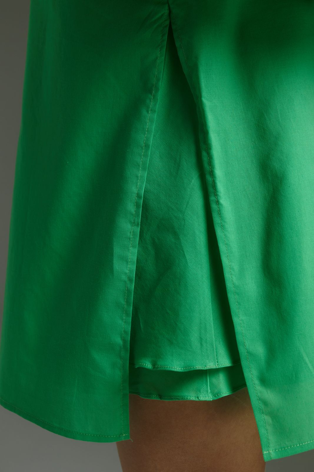 Костюм из тонкого хлопка с ажурными шортами Зеленый
