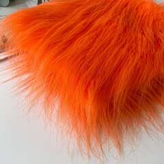 Мех длинноворсовый, ворс 8-9 см, цвет оранжевый, для игрушек и рукоделия, 50*50 см  - 1 шт.