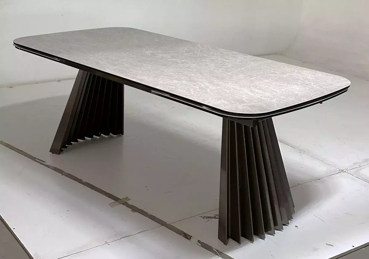 Стол ASTRID 200 TL-102 Бежевый мрамор, испанская керамика / Шоколадное золото каркас, DISAUR