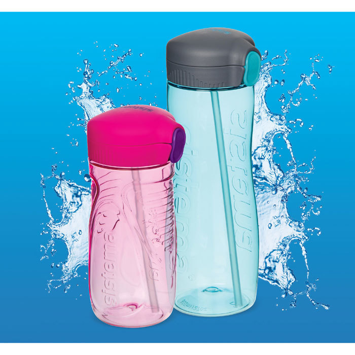 Бутылка для воды с трубочкой Sistema "Hydrate", Тритан, 800 мл, цвет Синий