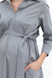 Платье для беременных 10343 серый меланж