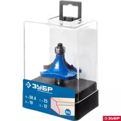 ЗУБР 50.8 x 25 мм, радиус 19 мм, фреза кромочная калевочная №1, Профессионал (28701-50.8)