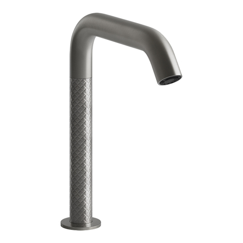 Gessi 316 INTRECCIO Смеситель для раковины, электронный, с кран-фильтром для регулировки температ и напора воды, выс излива 230 мм, цвет Steel Brushed 54180#239