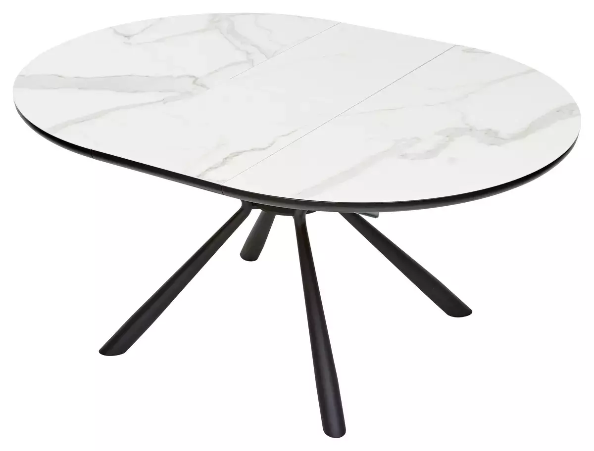 Стол VOLAND BIANCO TL-45 испанская керамика/ BLACK белый мрамор М-City