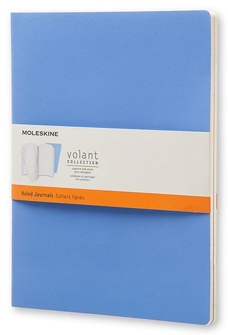 Набор 2 блокнота Moleskine Volant Large, цвет синий, в линейку