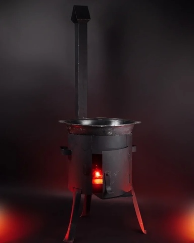 Комплект "Печка с трубой + казан 22 л"