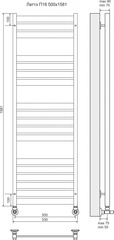 Полотенцесушитель Латте П18 500х1581 (6+5+4+3) 