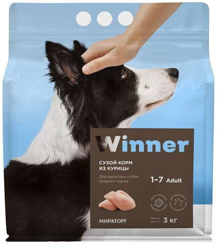 Сухой корм для собак Winner 3 кг (для средних пород)