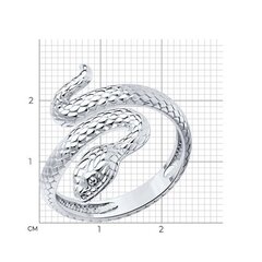94013783 - Кольцо ЗМЕЯ из серебра без камней