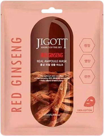 Jigott Маска на тканевой основе Jigott Red Ginseng Real Ampoule Mask