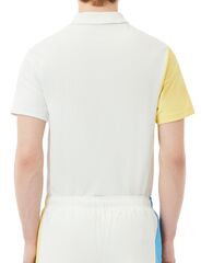 Теннисное поло Lacoste Ultra-Dry Colourblock Stripe Tennis Polo Shirt - yellow/white/blue