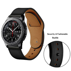 Кожаный ремешок 22мм (черный) Fohuas Leather Loop для Samsung Gear S3/Galaxy Watch 46