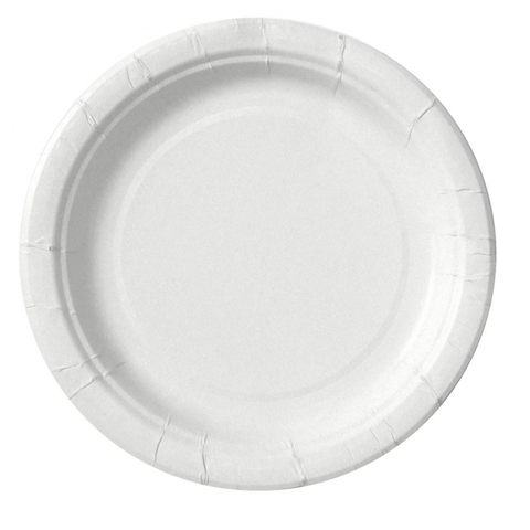 Тарелка одноразовая бумажная, белая, d-180 мм, VIP 6 шт/уп
