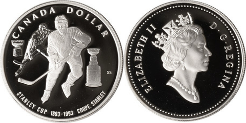 1 доллар. 100 лет Кубку Стенли. Канада. Серебро. 1993 год. Proof
