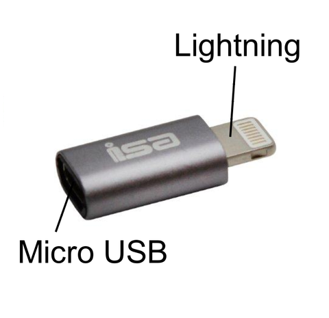 Переходник OTG Micro USB на Lightning ISA P-05 (Серебро)