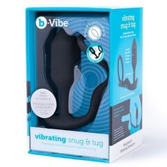 Черная анальная вибропробка с эрекционным кольцом Vibrating Snug & Tug M - 